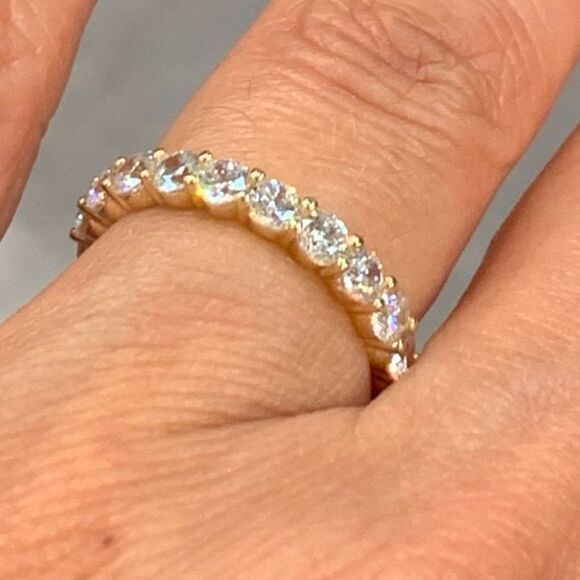 14k Solid Yellow Gold Eternity Band - Picture 7 of 11